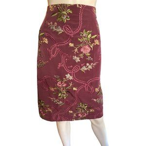 VINTAGE 80'S/90'S MAGGIE SWEET EMBROIDERED PENCIL SKIRT SZ 16